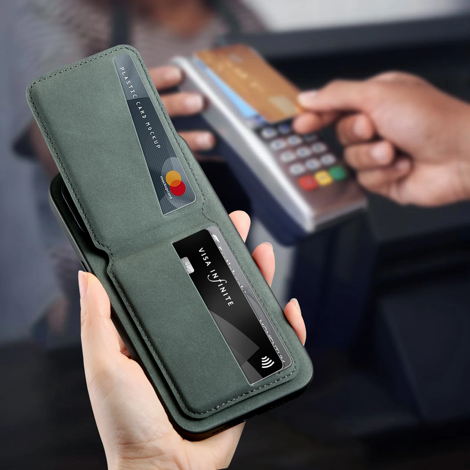 Phone Case For Redmi K80 Pro K70 E K60 K40S Solid Color Leather Wallet Card Slot Bracket Cover Funda view 4