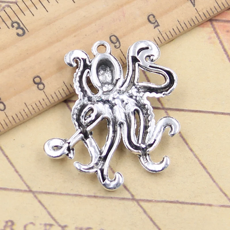 10pcs Charms Octopus Oceans Squid 34x29mm Tibetan Silver Color Pendants Antique Jewelry Making DIY Handmade Craft