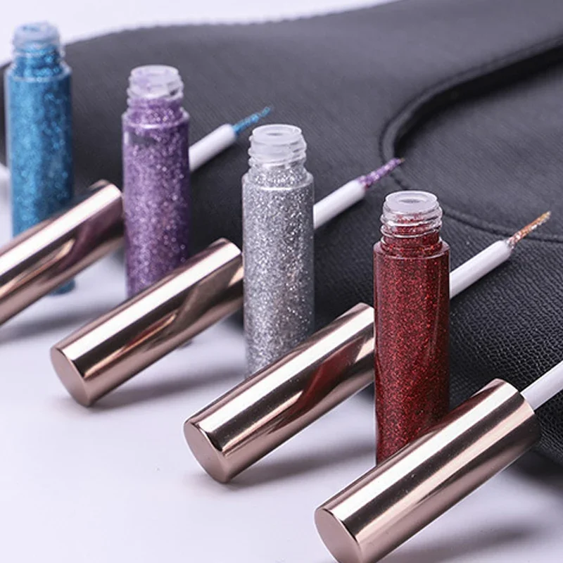 14 Colors Waterproof  Diamond Glitter Liquid Eyeliner Shiny Eyeshadow Long Lasting Quick Dry Eye Liner Cosmetics Makeup Tools