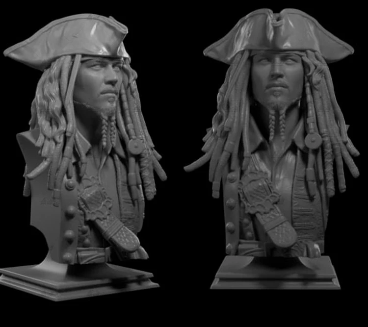 60mm Resin Model  Jack Captain  Bust Figure Unpaint No Color RW-670