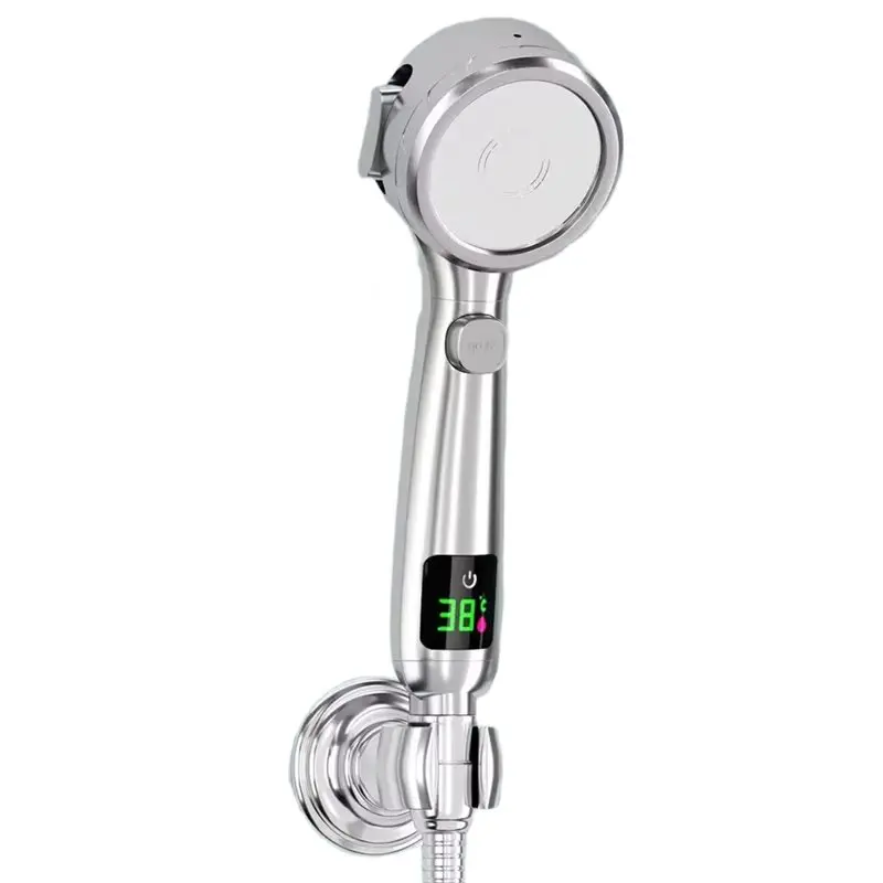 

ABVC High Pressure Handheld Bathroom Shower Head Water Saving Showerhead Adjustable Gush Digital Temperature Display