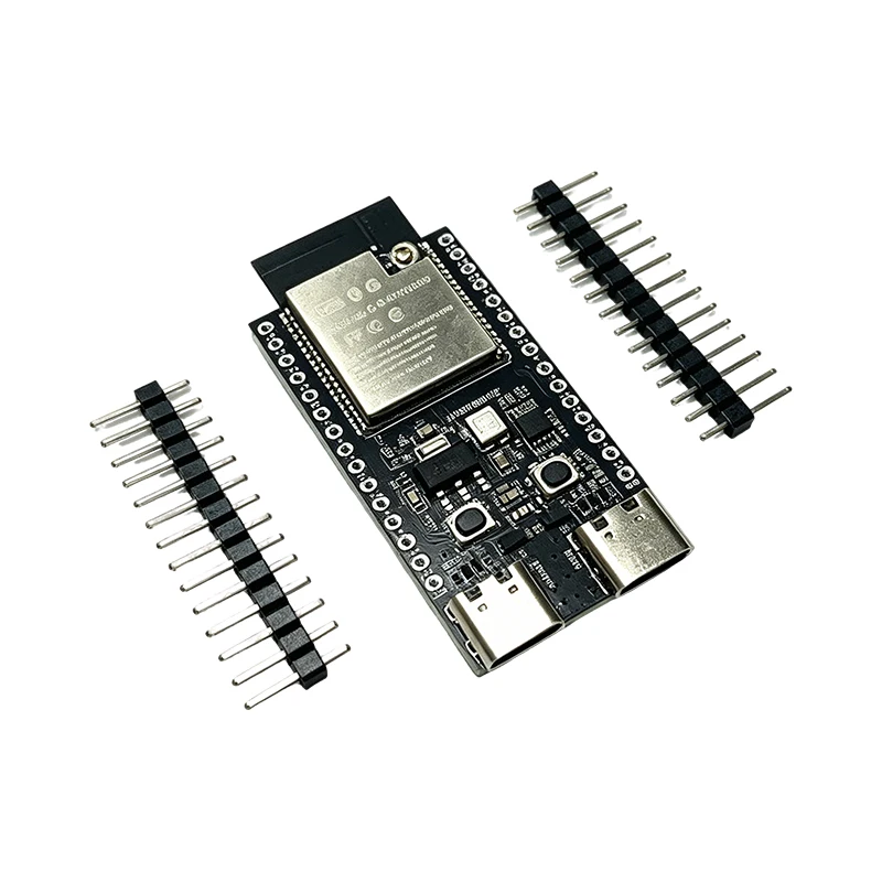 Płytka rozwojowa ESP32-C5-N4, niezmontowana, z listwą pinową, podwójnym portem Type-C, dwuzakresowym WiFi 2.4GHz i 5GHz oraz modułem Bluetooth ESP32C5 DevKit — zdjęcie produktu 3