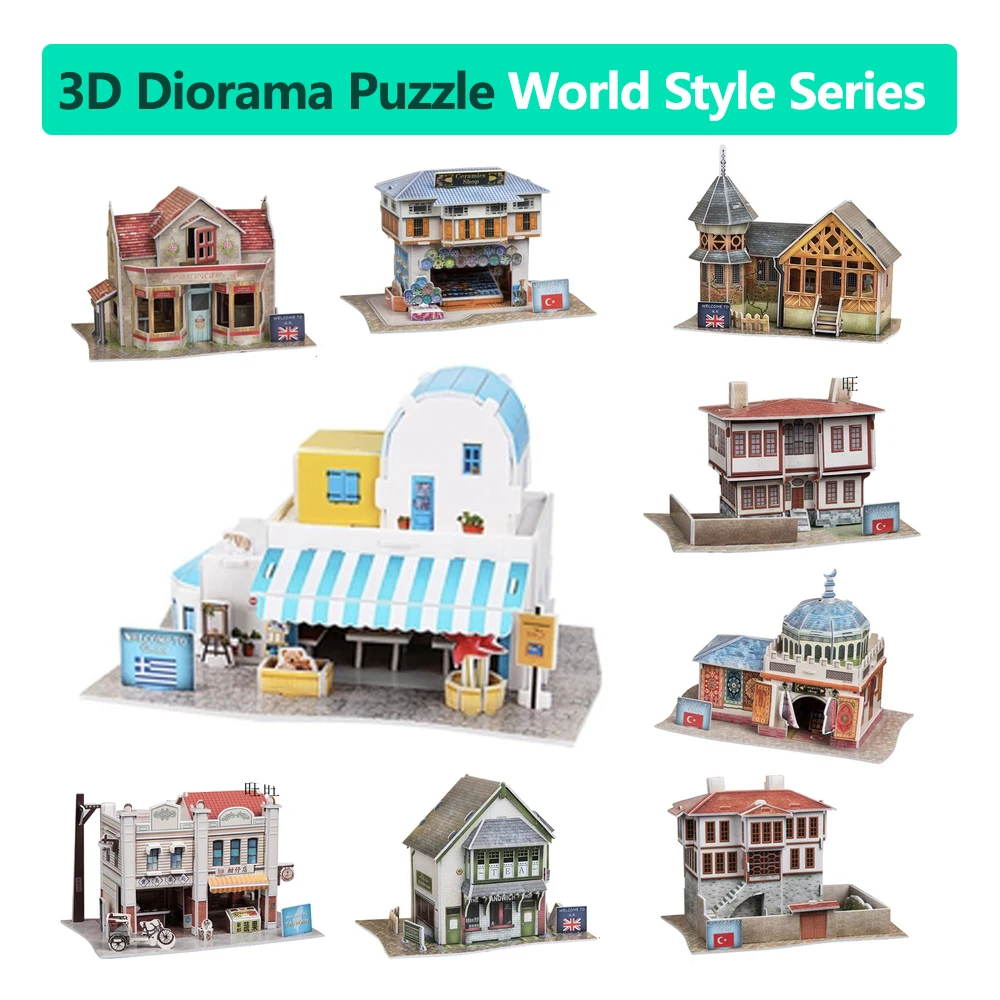 

DIY 3d Dimensional Paper Puzzle Assembled Model Brain Teaser Learning Educational Toys Kids Jigsaw Kids Architecture T60