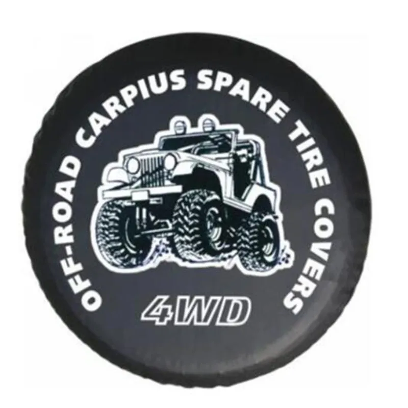 1 قطعة سيارة 14 "15" 16 "17" بوصة بولي كلوريد الفينيل الجلود غطاء الإطارات الاحتياطية حامي حقيبة الحقيبة ل جيب لاند روفر هامر اكسسوارات السيارات #4