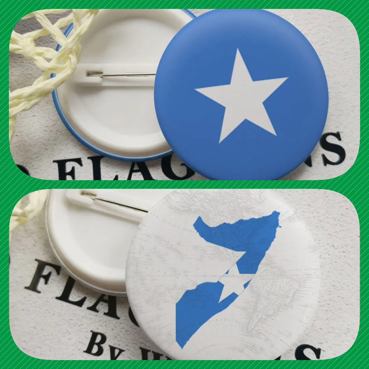 Somalia Flag National Emblem Brooches Badges Lapel Pins