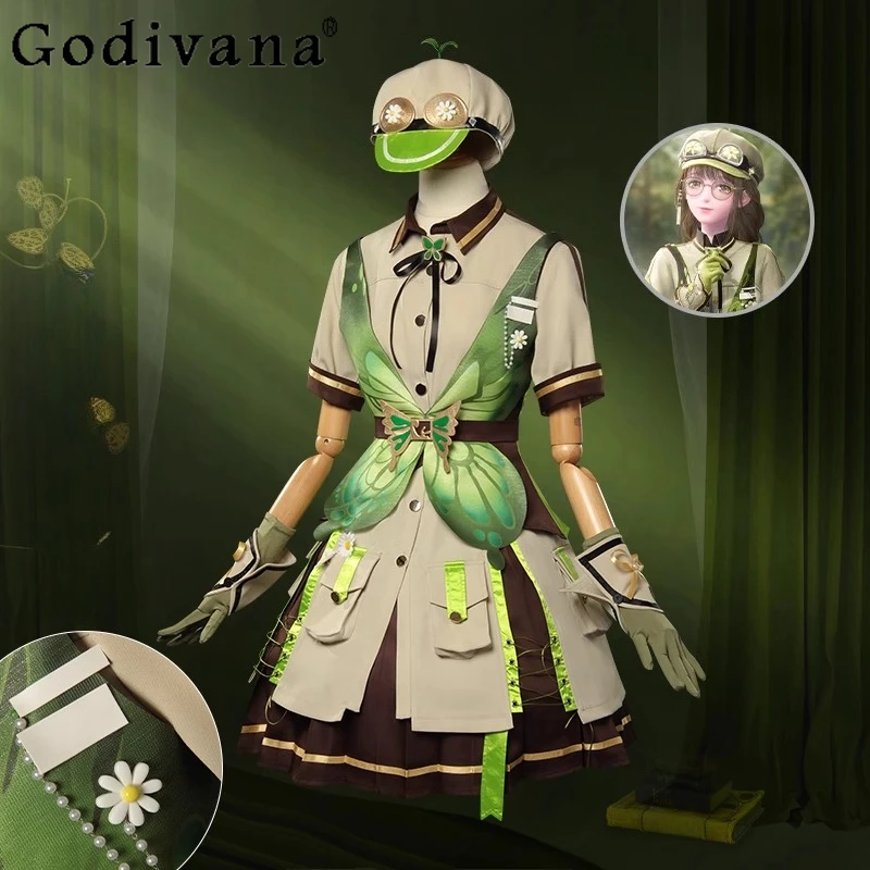 مجموعة تنورة لوليتا الخضراء التأثيرية أنيمي إنفينيتي زي نسائي بدلات الغابات الصيفية لحفلات الهالوين للنساء التنانير