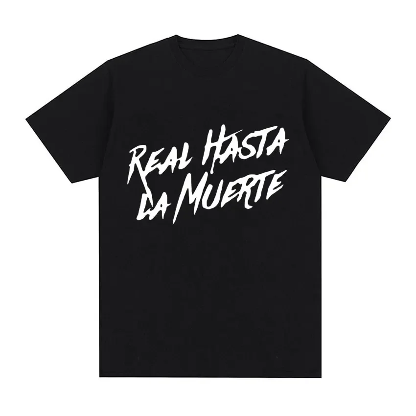 

Рэпер Anuel AA 2023, футболка с концертным принтом, настоящая Hasta La Muerte, альбом, футболки, мужская футболка в стиле хип-хоп большого размера с коротким рукавом, мужская