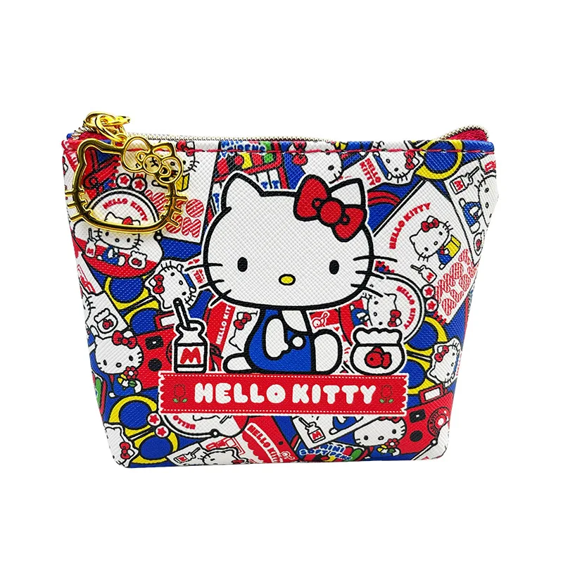 

Cartoon Hello Kitty Girls Bank Card Coin Purse Bag Anime Kt Cat Kids Mini Cute Zipper Creative Small Wallet Case Organizer Gift