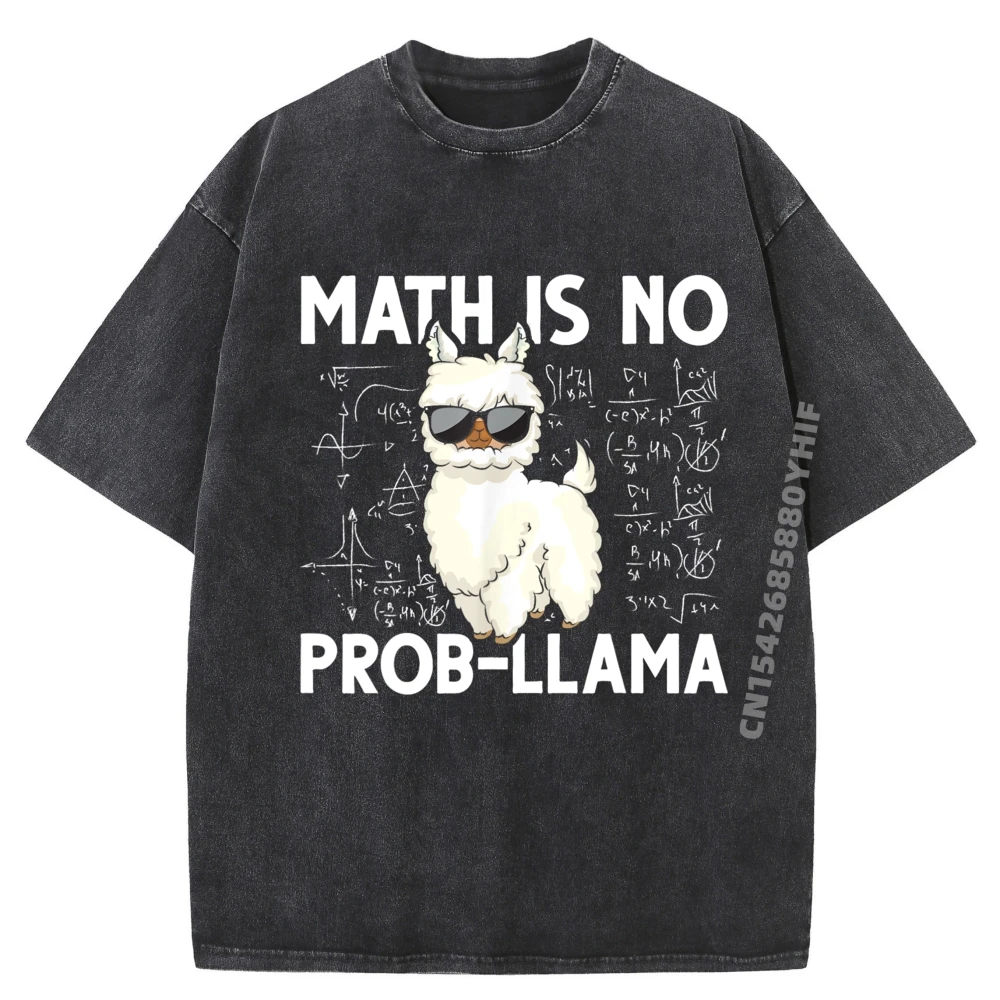

Funny Math Nerd Geek Llama Animal Mathematician Math Big And Tall Washed T Shirts Band Tshirts Funny Printed Tops