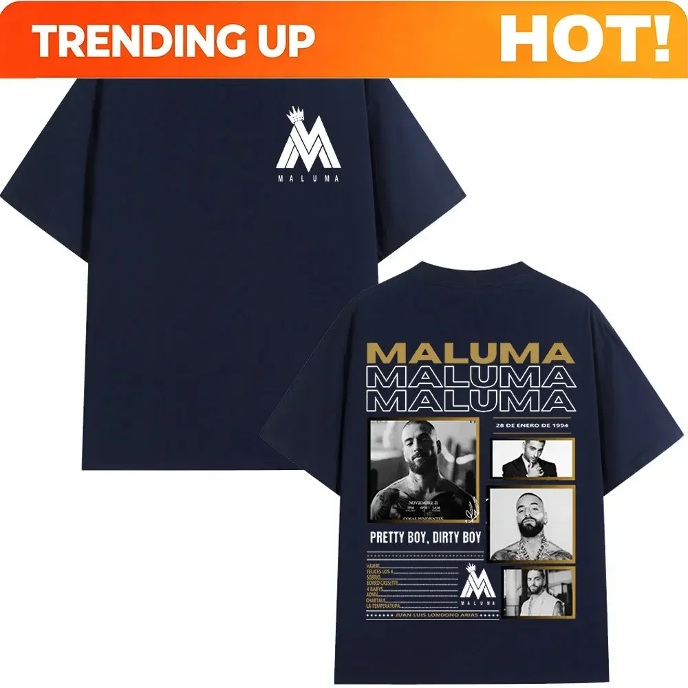 Customization Shirt Rapper MALUMA Graphic Print T-shirt Men Women Clothing Hip Hop Vintage Short Sleeve T Shirt 100% Cotton Soft