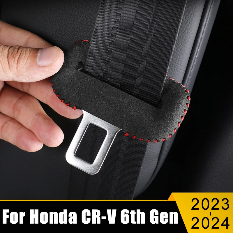 

Car Seat Belt Buckle Stopper Limiter Adjust Tightness Safety Belt Cover Case For Honda CR-V 6th Gen 2023 2024 2025 CRV Hybrid