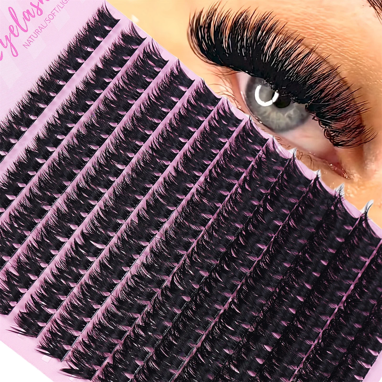 D Curling Dense Volume Lash Clusters 280Pcs 80D Thick 8-16mm DIY Individual Eyelash Extensions
