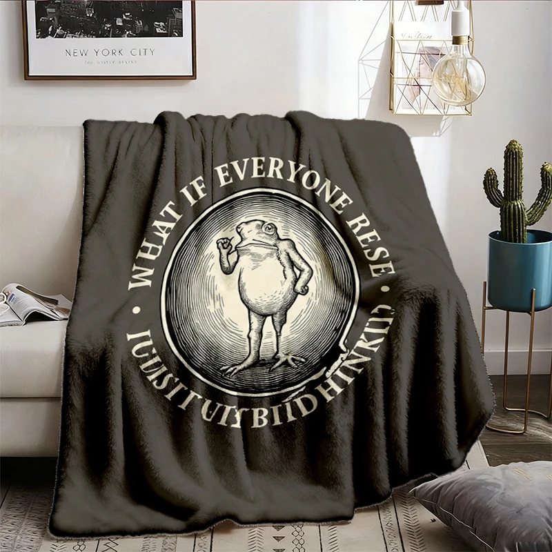 Funny Frog Flannel Blanket, What If Everyone Else Is Just Underthinking Flannel Throw Gift Cozy Blanket Warm Blanket