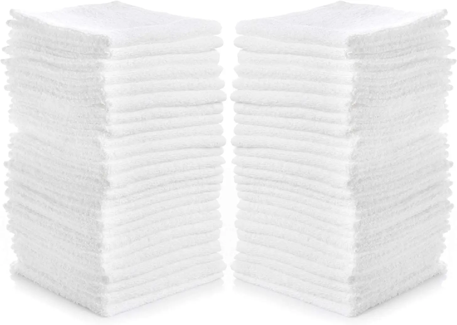 

White Cotton Washcloths, 40-Pack, 12x12 Inch, Soft & Absorbent