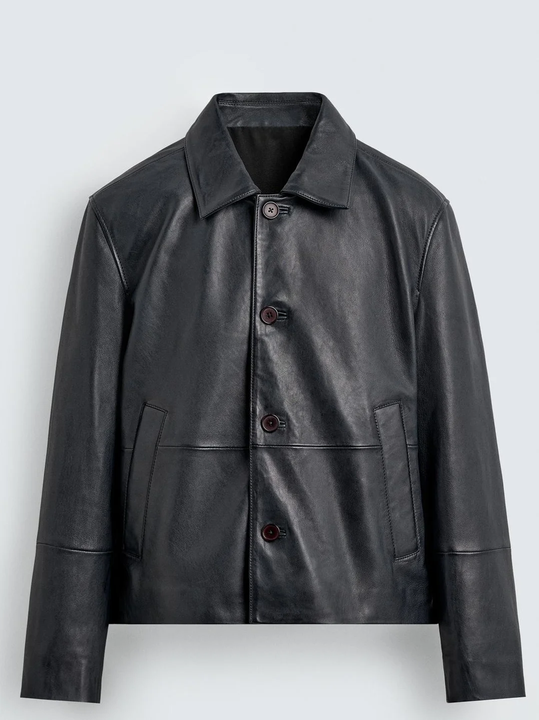 

Retro Faion Men's Jaet Trendy Fake Leather oulder Flip Collar Autumn New Sle Youthful Vitali Long Sve Zipper Clo...