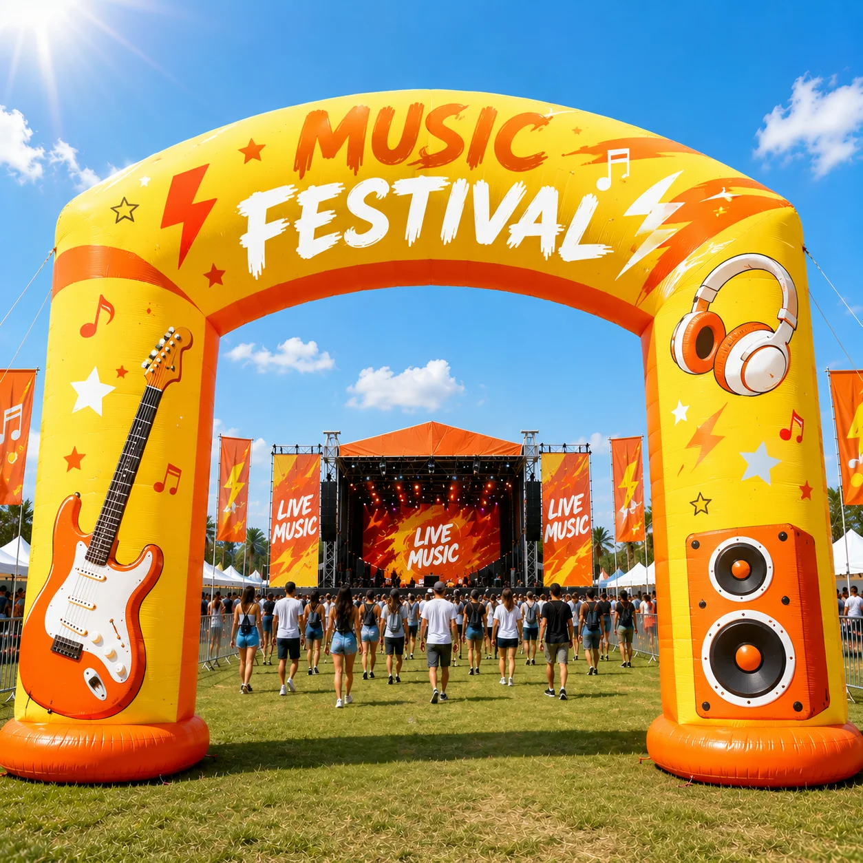 13.1FT Customizable Inflatable Music Festival Arch Blow‑up Entrance Gate For Concert Event Party Decoration