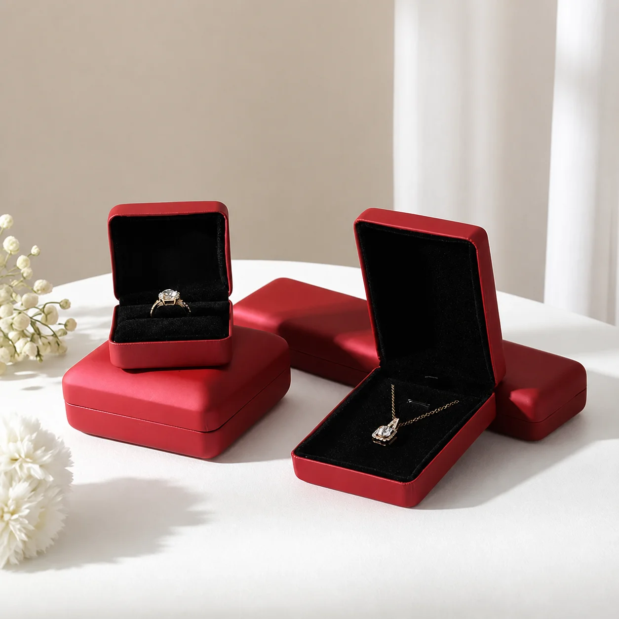 Ring Box Compact Bangle Box Flocked Lining Jewelry Box Minimalist For Rings Pendants Engagement