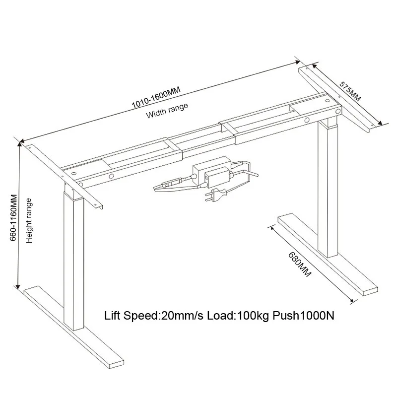 Electric Stand Up Desk Lifting Frame Height Adjustable Electric Lifting Table Intelligent with Drawer and Memory Smart Keyboard