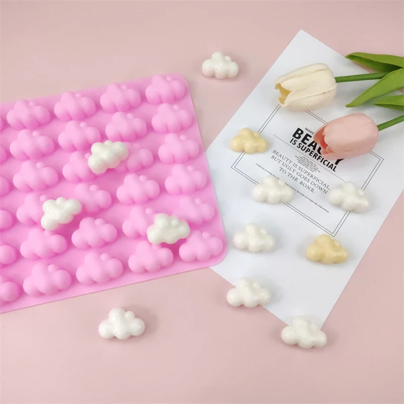 Stampo in silicone nuvole: forma meteorologica per cottura fai da te, torte, cioccolato, fondente, cubetti di ghiaccio, mousse e decorazioni per torte
