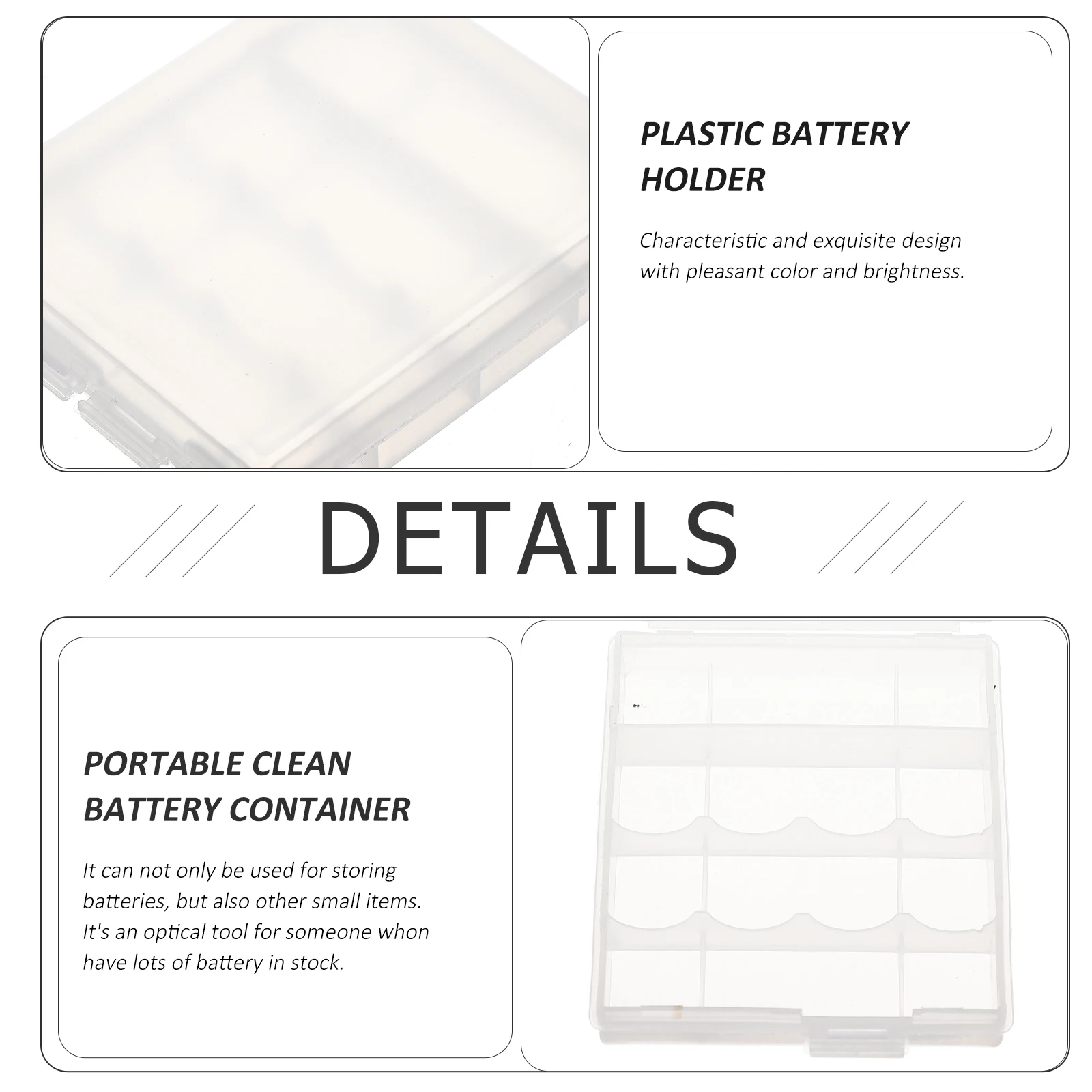 

10 Pcs Protection Box Clear Organizer Portable Storage Container Durable Lightweight AA AAA Batteries