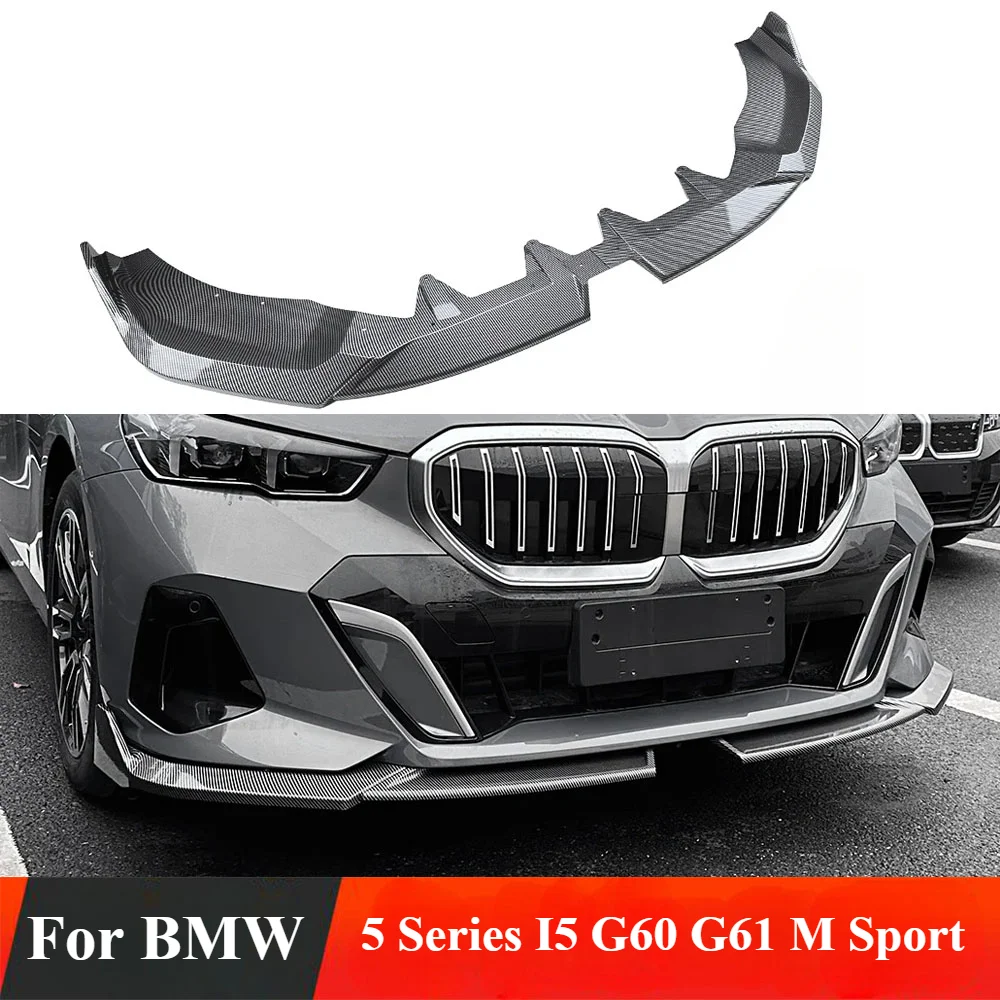 Front Bumper Lip Splitter Diffuser By ABS Guard Protector Body Kit 2PCS 2024 To Up For BMW 5 Series I5 G60 G61 M Sport MP Style