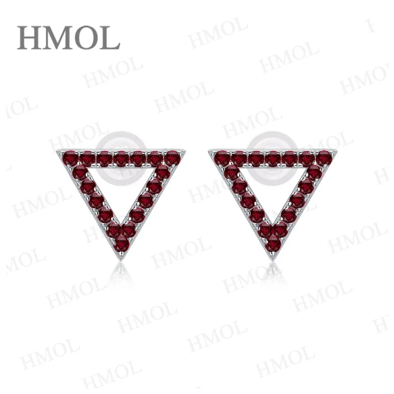 Moissanite Ruby Sapphire Earrings 925 Sterling Silver Round Cut Factory Direct Mother's Day Gift For Women Hypoallergenic