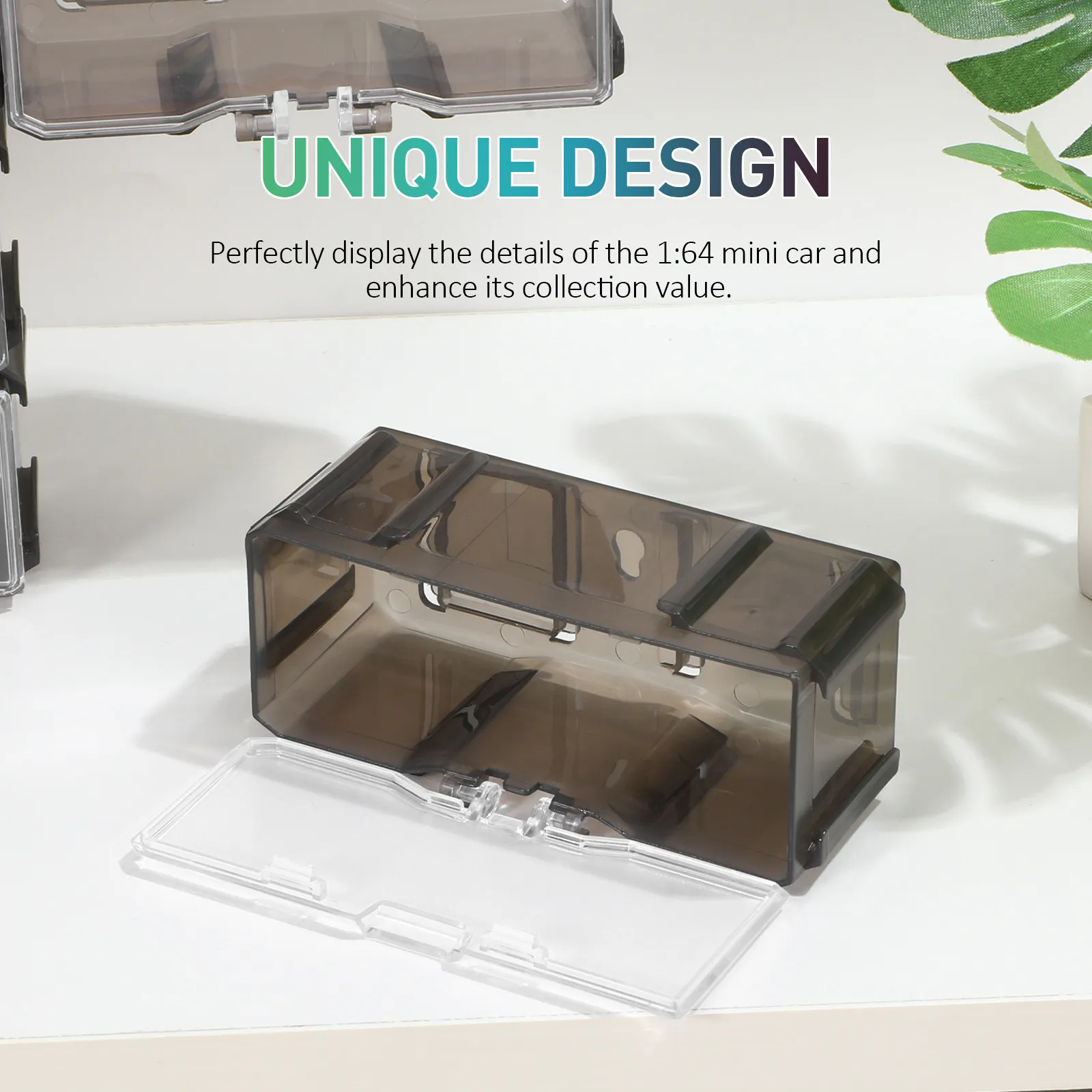 40pcs 1/64 Scale Small Plastic Car Model Display Case Transparent Scene Storage Dust Cabinet For Showcase Diecast