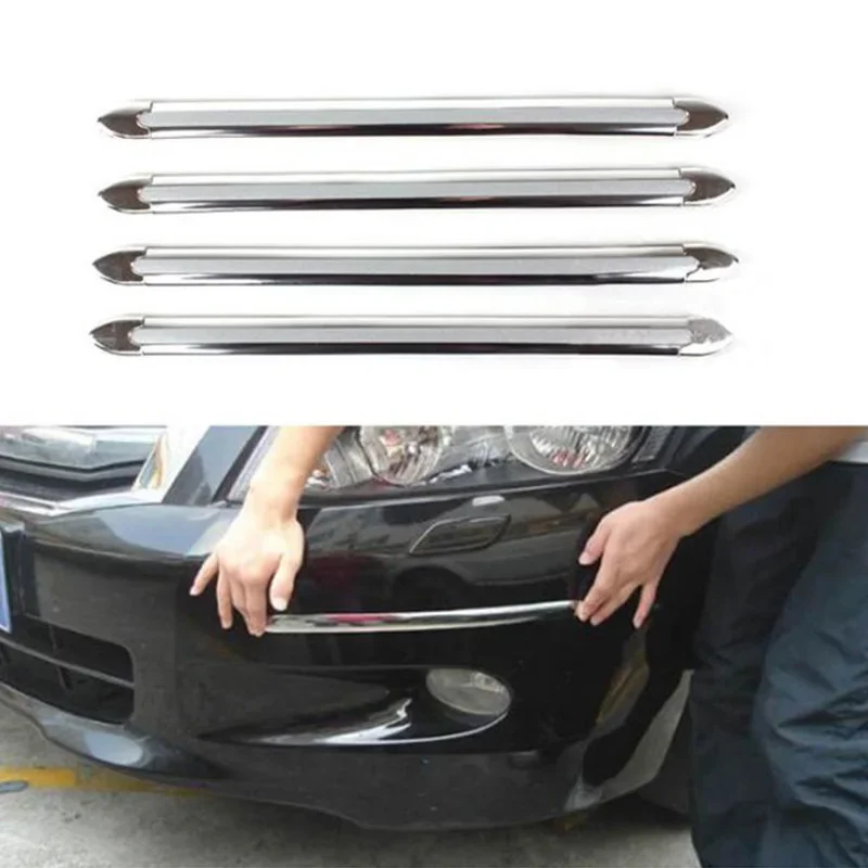 4Pcs Car Edge Anti-collision Strip Bumper Protector Protective Guard Bar SUV Anti-Rub Scrape Bumper Crash Styling