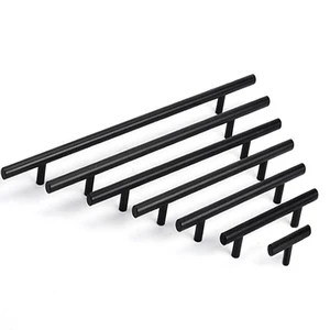 Furniture handles Wardrobe door pull stainless steel drawer t Ret Bar Kitchen Black Black Silver 10 Main Sales Holder Handle - №1