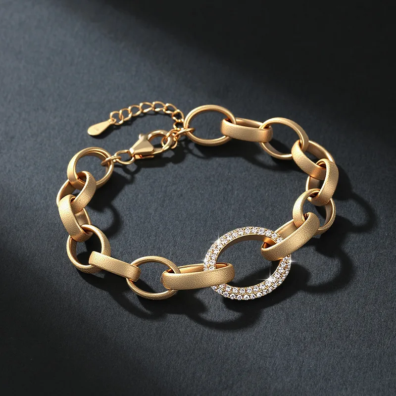 

S925 Sterling Silver Certified Moissanite Geometric Irregular Hip-Hop Punk Bracelet - Men's & Women's Light Luxury Bracelet Jewe