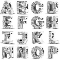 Hot 925 Sterling Silver Lucky Letter Signs Series Charms Beads Fit Original Fine Bracelets S925 DIY Jewelry Gifts Accessory