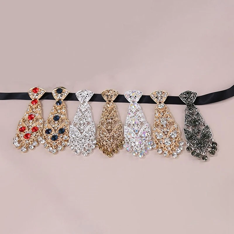 Krawat Gentleman & Lady Diamond Crystal, elegancki metalowy krawat do formalnych zadań biznesowych