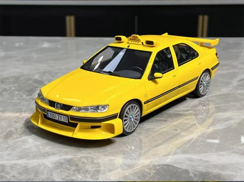 VEHICLE Art 1/18 For Peugeot 406 TAXI REF 684 Resin Diecast Model Car Gifts Hobby White / yellow Ornaments Display Collection