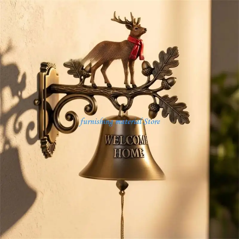 

Y5GD Welcoming Holiday Door Hanging Bells Metal Craft Decors For Gifting