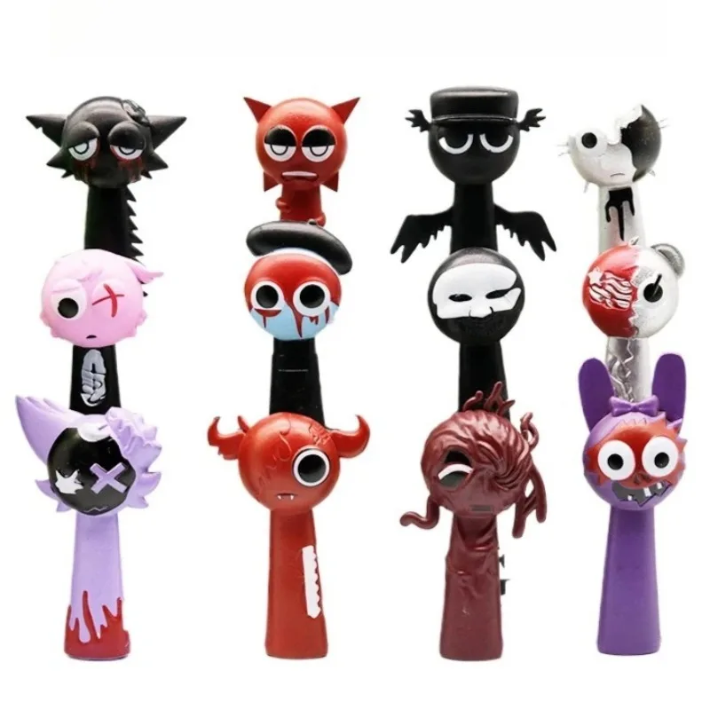 Hot Sales Hell Mode Sprunki Handgemaakte Pop Deppler Simon Jeven Muziekspel Creatieve Omliggende Bureau Decoratie 12 Stuks