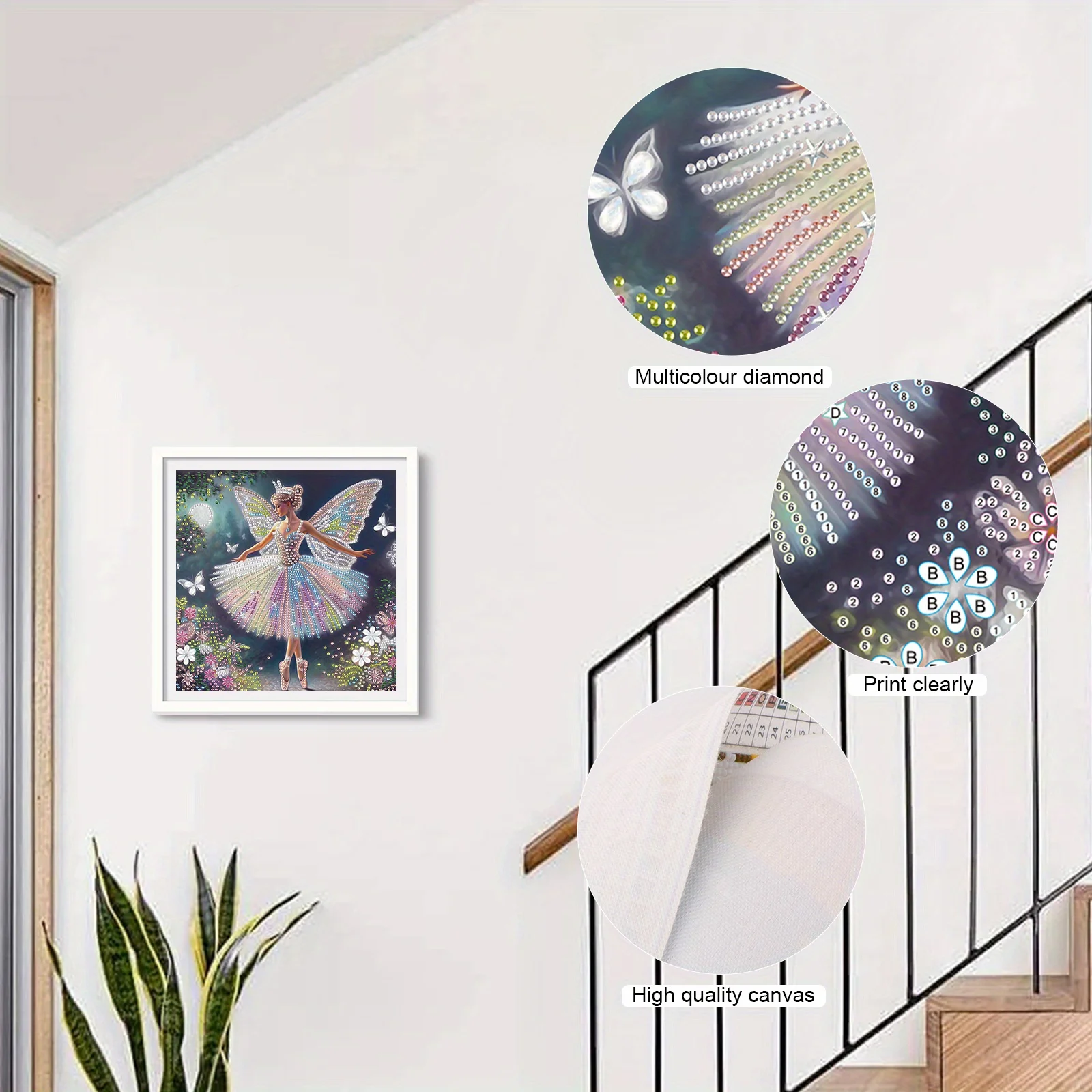 DIY flower fairy 5D Special Shape Diamond Art Kits for Beginners, Diamond Art Painting Kits for Home Wall Decoration Gift