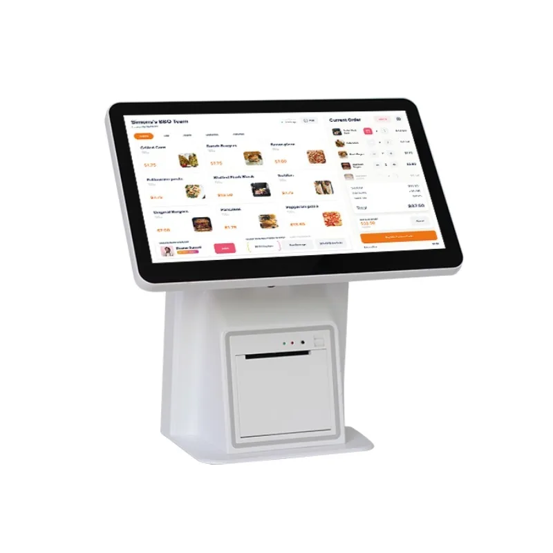 Self Ordering Kiosk Tablet Machine Fast Food Desktop Touch Screen LCD Display Floor Standing Self Service Kiosk Barcode Reader