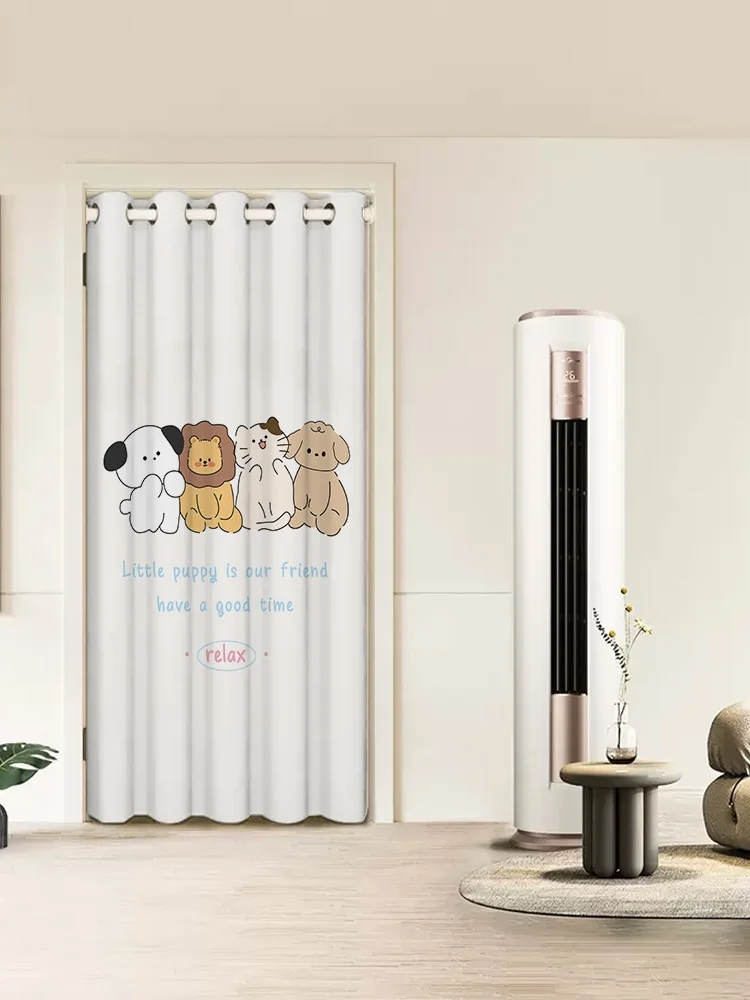 

Summer Heat Insulation Door Curtain Living Room l Partition Screen Windproof Air Conditioner Bloing Curtain Home Use