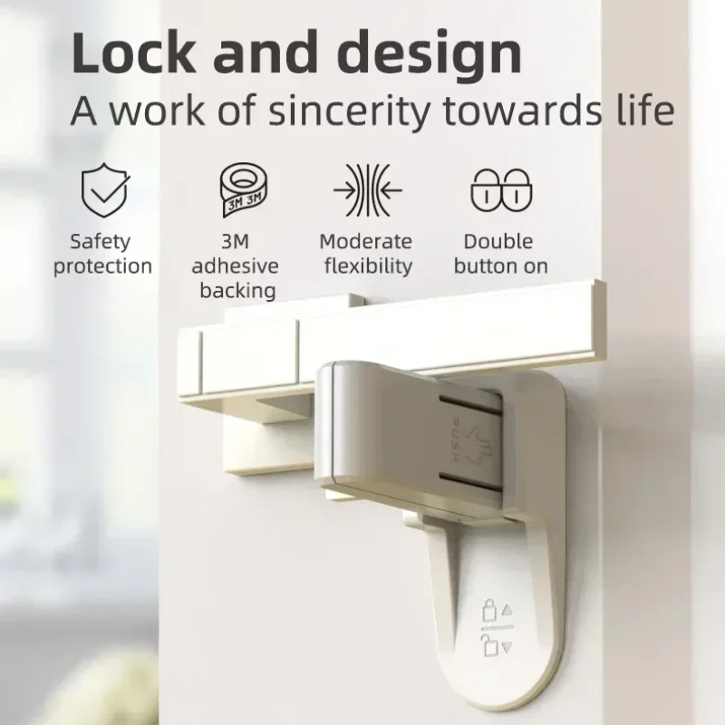 

Child Proof Door Handle Lock Self-adhesive Cabinet Drawer Safety Lock Multifunctional Child Safety Lock Child Protection Device