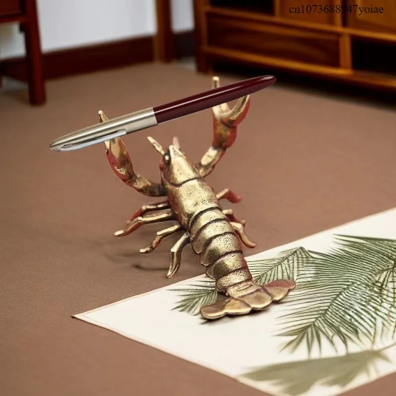 حامل قلم جراد البحر الرجعية زخرفة سطح المكتب، سهل الإمساك، حامل قلم عملي، حامل أقلام بألوان زاهية، محاكاة الطلاب #3