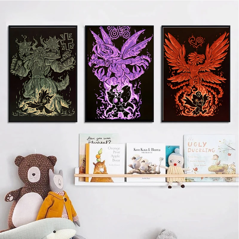 Japan Anime Digimon Poster Digital Monster Cartoon Canvas Painting Print Pictures Home Living Room Wall Decor Mural Gift Cuadros