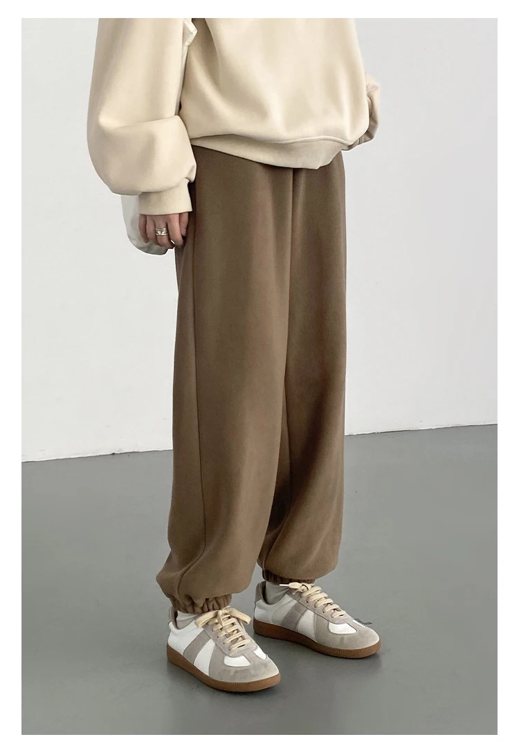 CHIC VEN Women's Pant Loose Casual New High Waist Fleece Pant Thick Plush Warm Female Sports Trousers Autumn Winter 2023