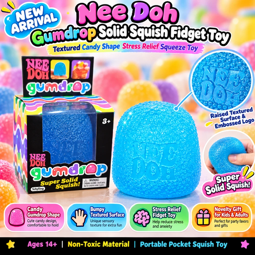 Schylling Mini Candy NeeDoh Gumdrop Brinquedo Sensorial Macio Anti-Stress Bola De Apertar Caixa Surpresa