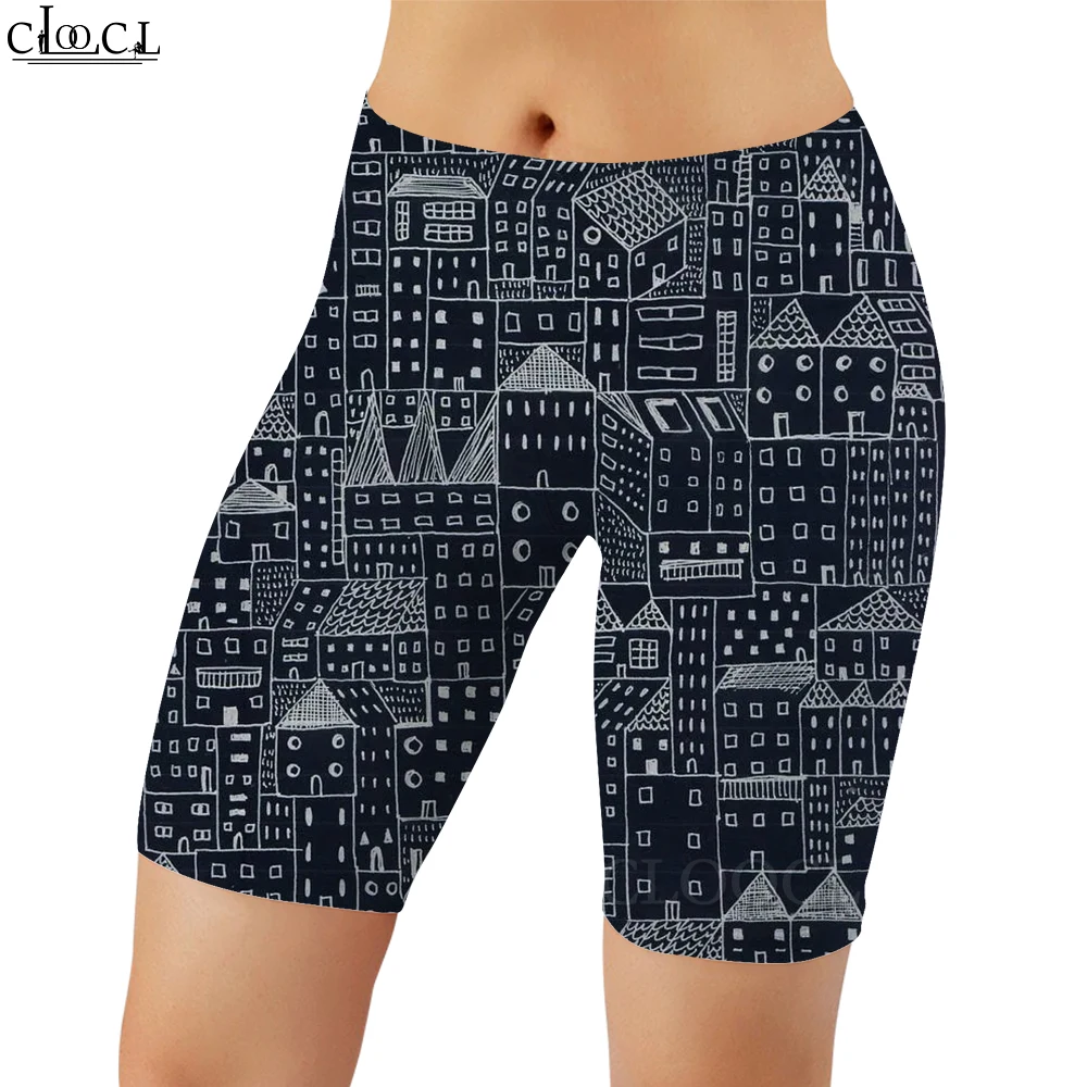 

CLOOCL Fashion Workout Women Legging House Structure Print Casual Women Sexy Gym Sweatpants for Female