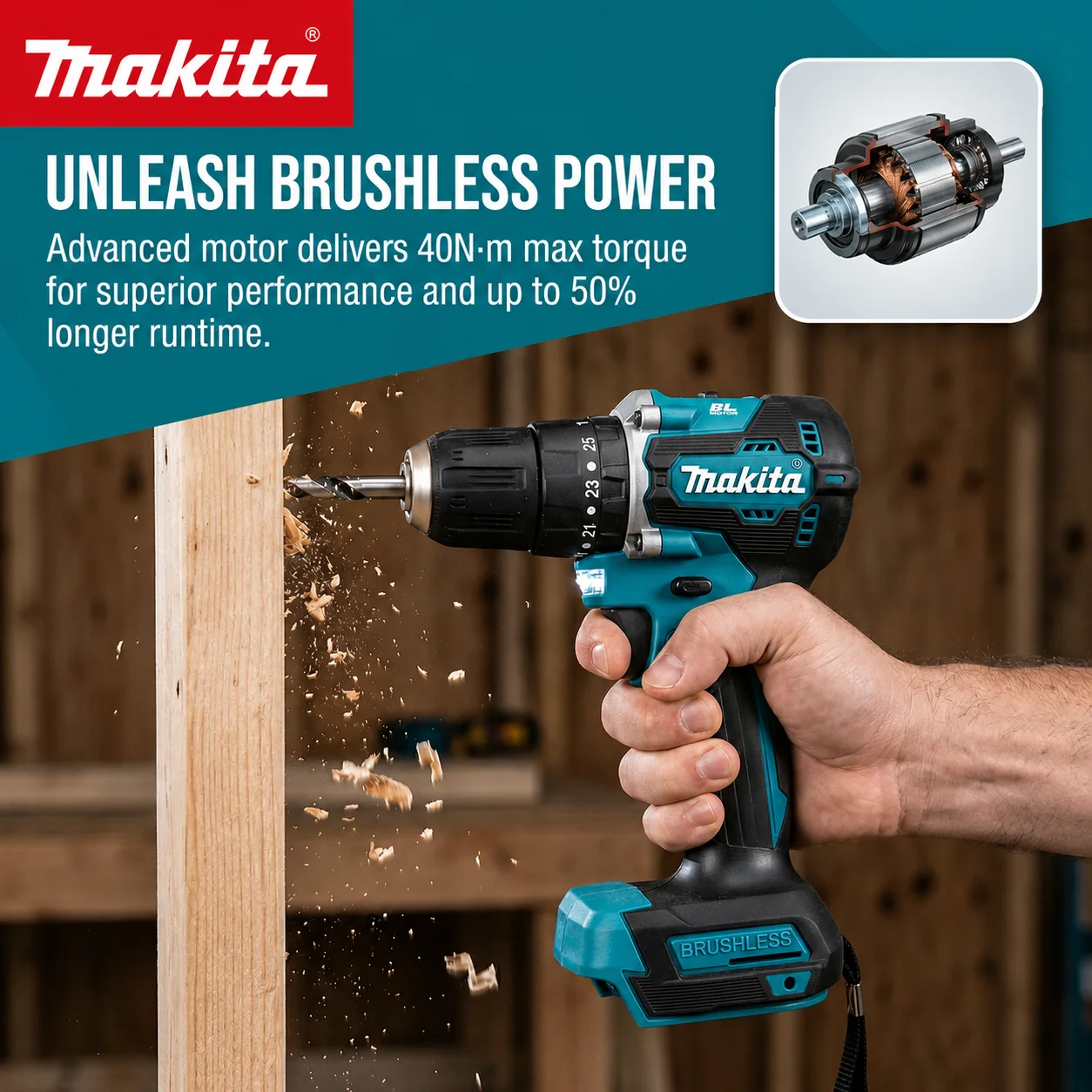 

MAKITA DDF487 10mm Chuck 18V Lithium Ion Mini Electric Drill Two Speed ​​Adjustment Rechargeable High Torque Hand Drill
