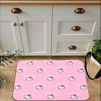 Kawaii Kitty Welcome Mat Moderní bytová dekorace Měkké koberce do pokoje Motocyklový koberec Pratelný protiskluzový kuchyňský koberec Rohožky do chodby 8 nejlepší prodej motocyklové koberce - №6