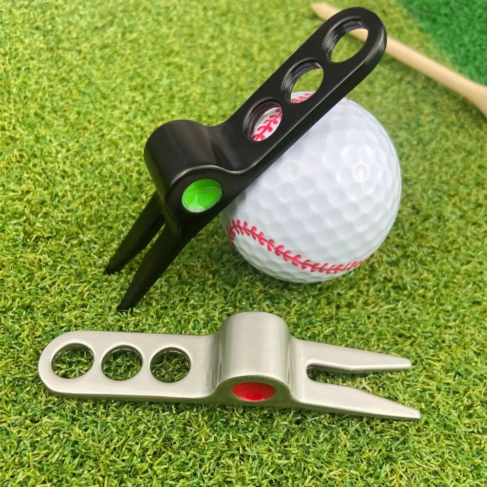 New Arrival Golf Tool Zinc Alloy Golf Repair Tool Marker Fork Pen Put Black Mini Pitchfork Foldable Course Cleaner