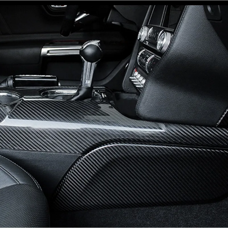 

Suitable for Ford Mustang real carbon fiber modification, stickers on both sides of the central control armrest gear