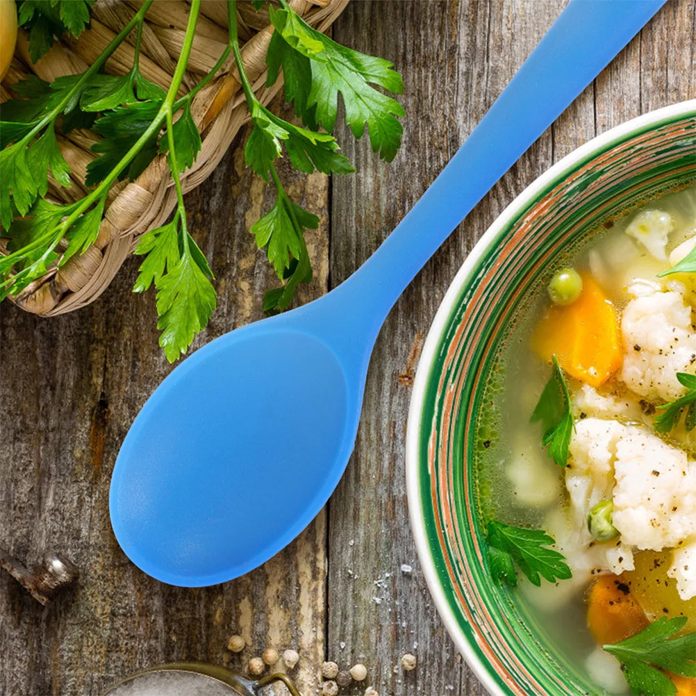 

3Pcs Silicone Spoons Multi-Function Mixing Spoon for Soup Salad Kitchen Tool Non-Stick Cooking Scoop Silicone Spoons