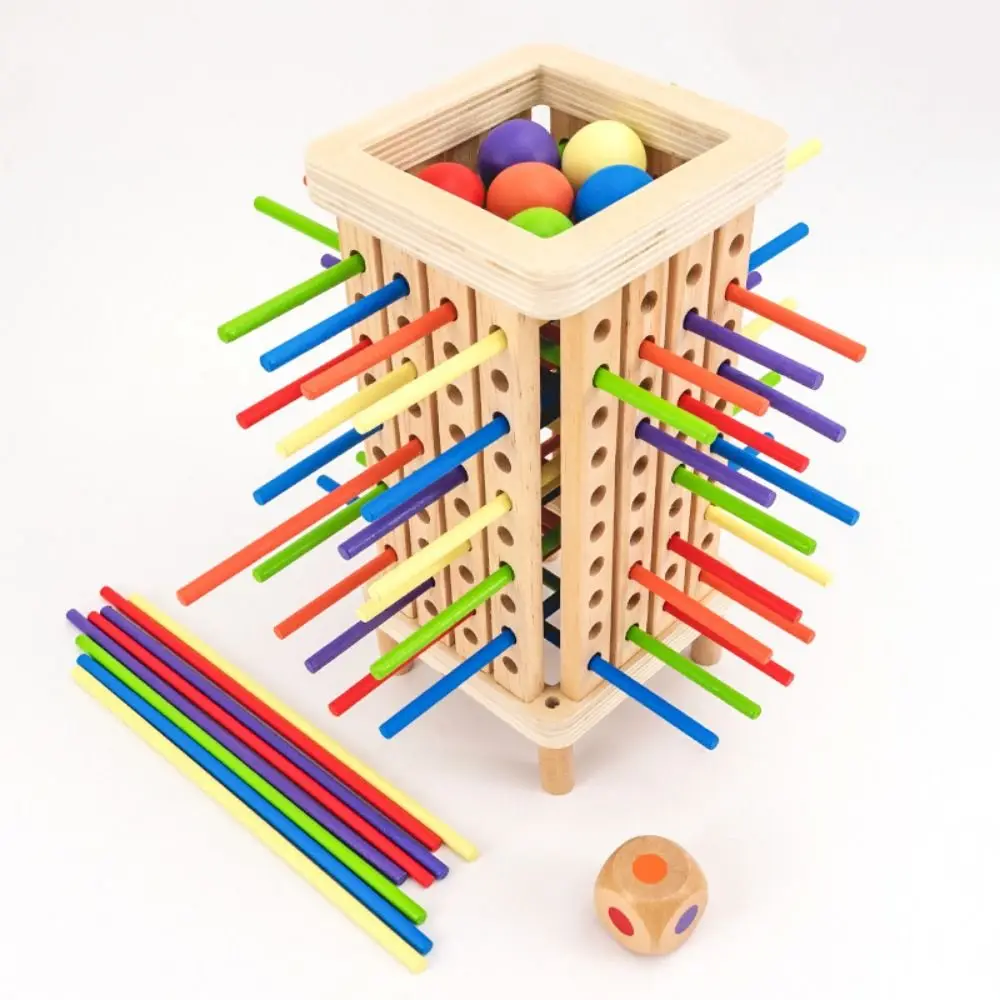 Colourful Wooden Pick Up Sticks With Box Multiplayer Board Game Educational Party Supplies Family Entertainment for Kid & Adult